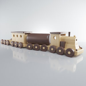 3D wooden train