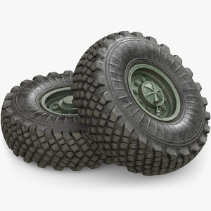 3D wheels military model