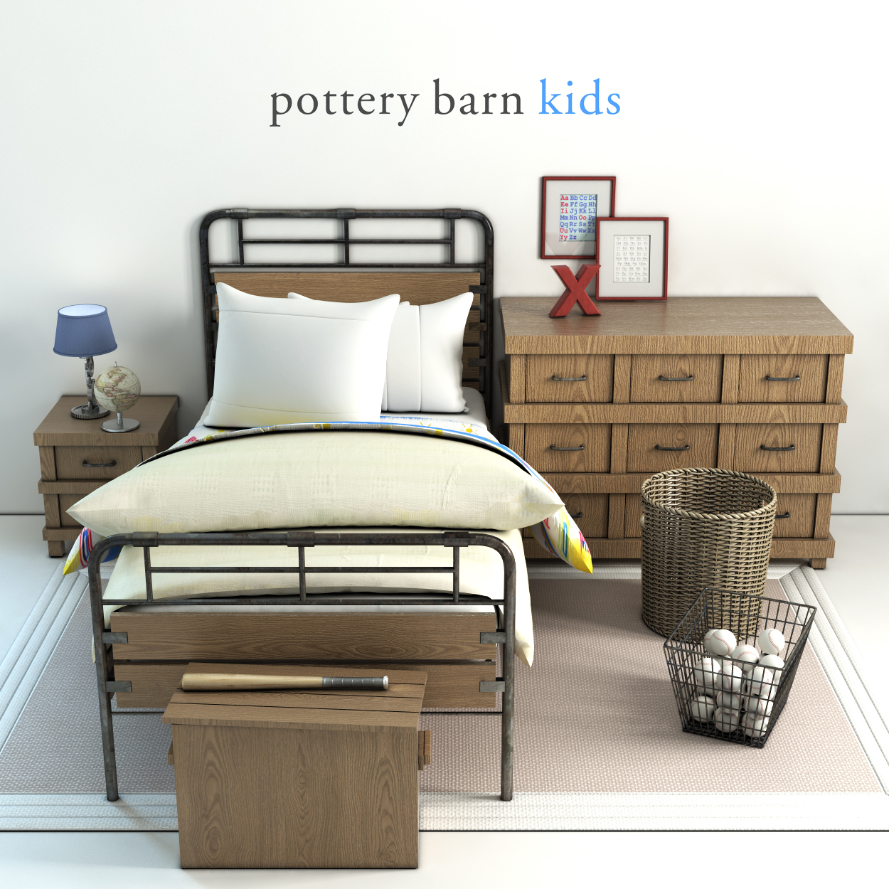 Pottery Barn Owen Bed 3d Model Turbosquid 1149867