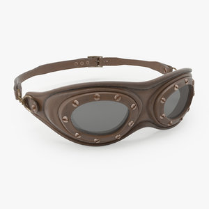 3D vintage aviator goggles
