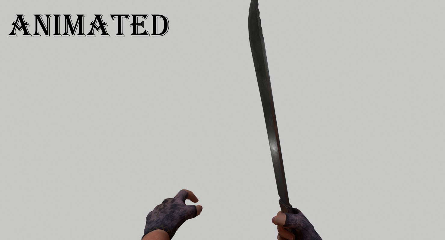 3d Model Machete Fps Weapon Animation Turbosquid