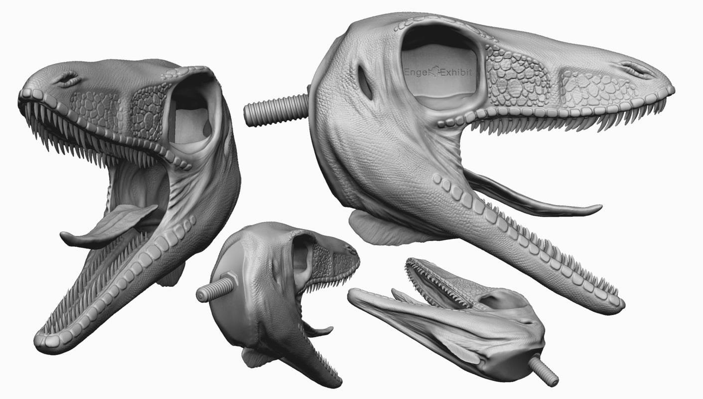 dinosaur 3d head