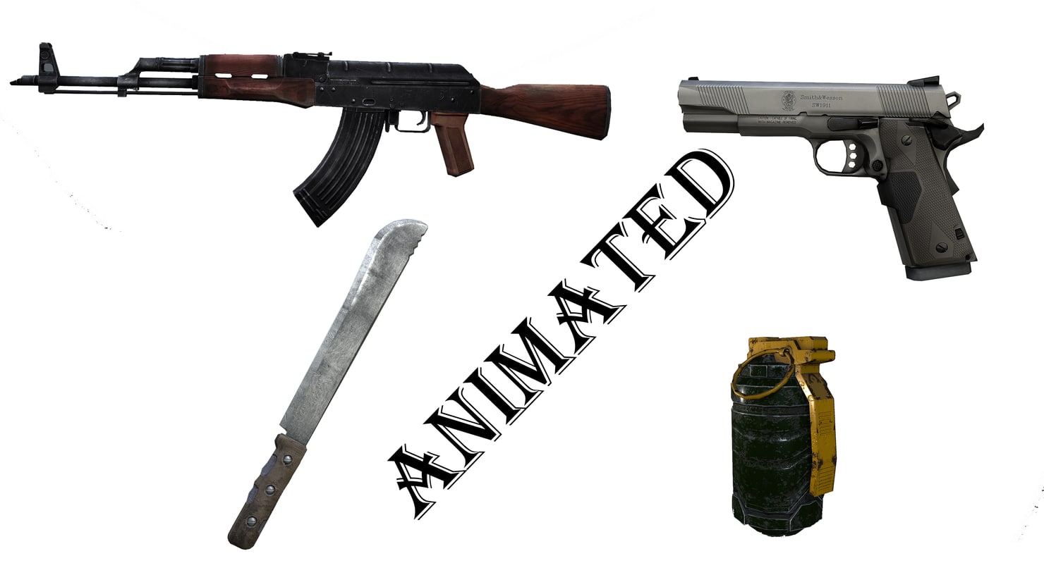 3d Fps Weapons Pack Animation Model Turbosquid