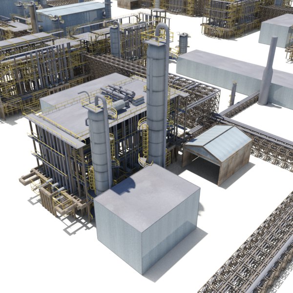 3D industrial natural gas plant - TurboSquid 1150802