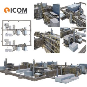 3D industrial natural gas plant