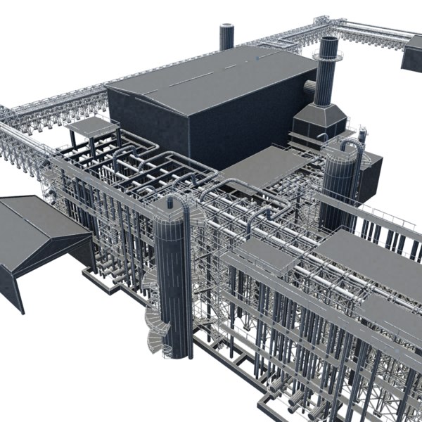 3D industrial natural gas plant - TurboSquid 1150802