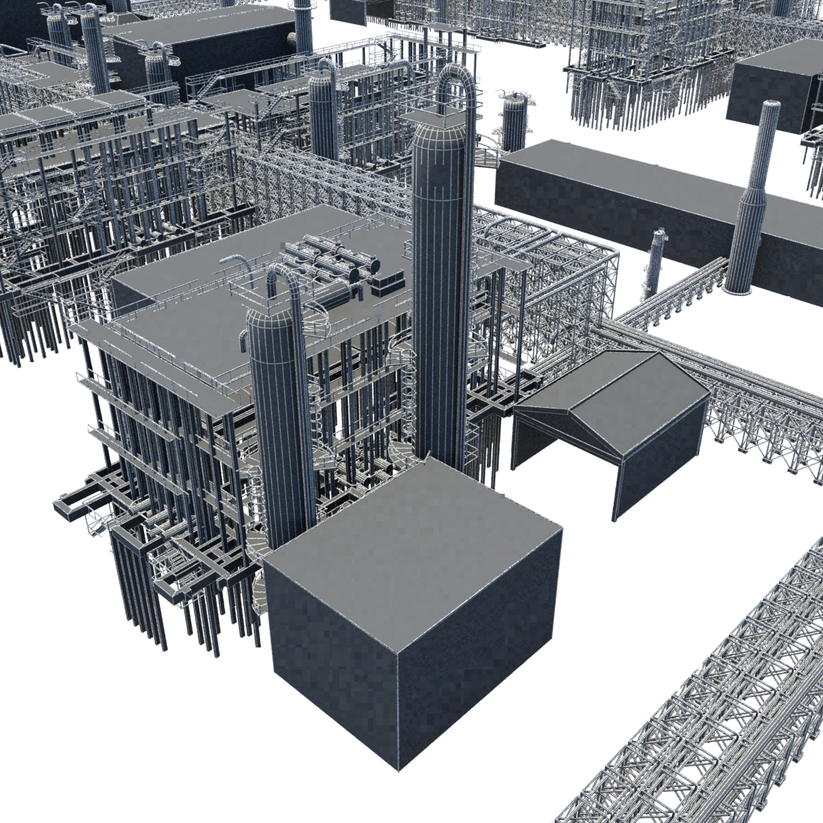 3D industrial natural gas plant - TurboSquid 1150802