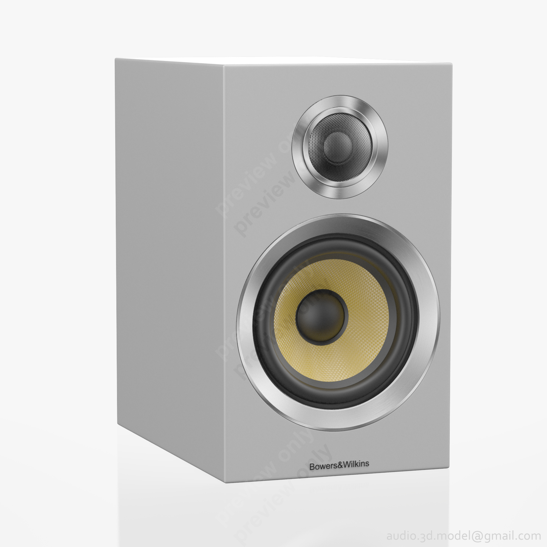 Bowers & Wilkins CM1 S2 Satin White auf Ständer 3DModell TurboSquid