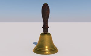 3D model bell gold wood