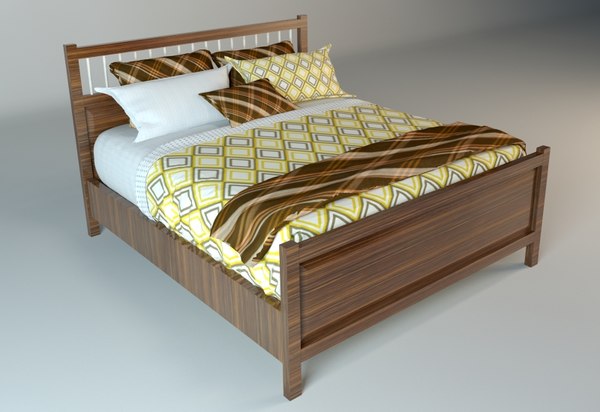 3d Ikea Double Pillow Turbosquid 1151223, Small Double Wooden Bed Frame Ikea