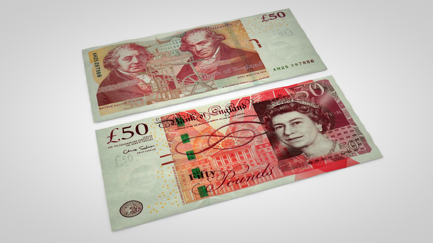3D 50 pounds note - TurboSquid 1151306