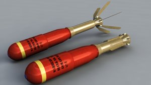 3D flame m74 rocket