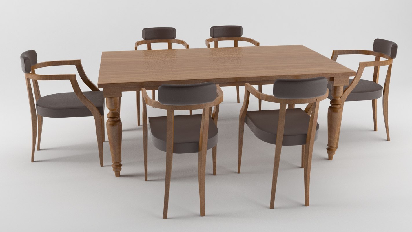 3D dining table set model TurboSquid 1151948