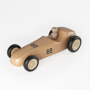 3D wooden toy race car