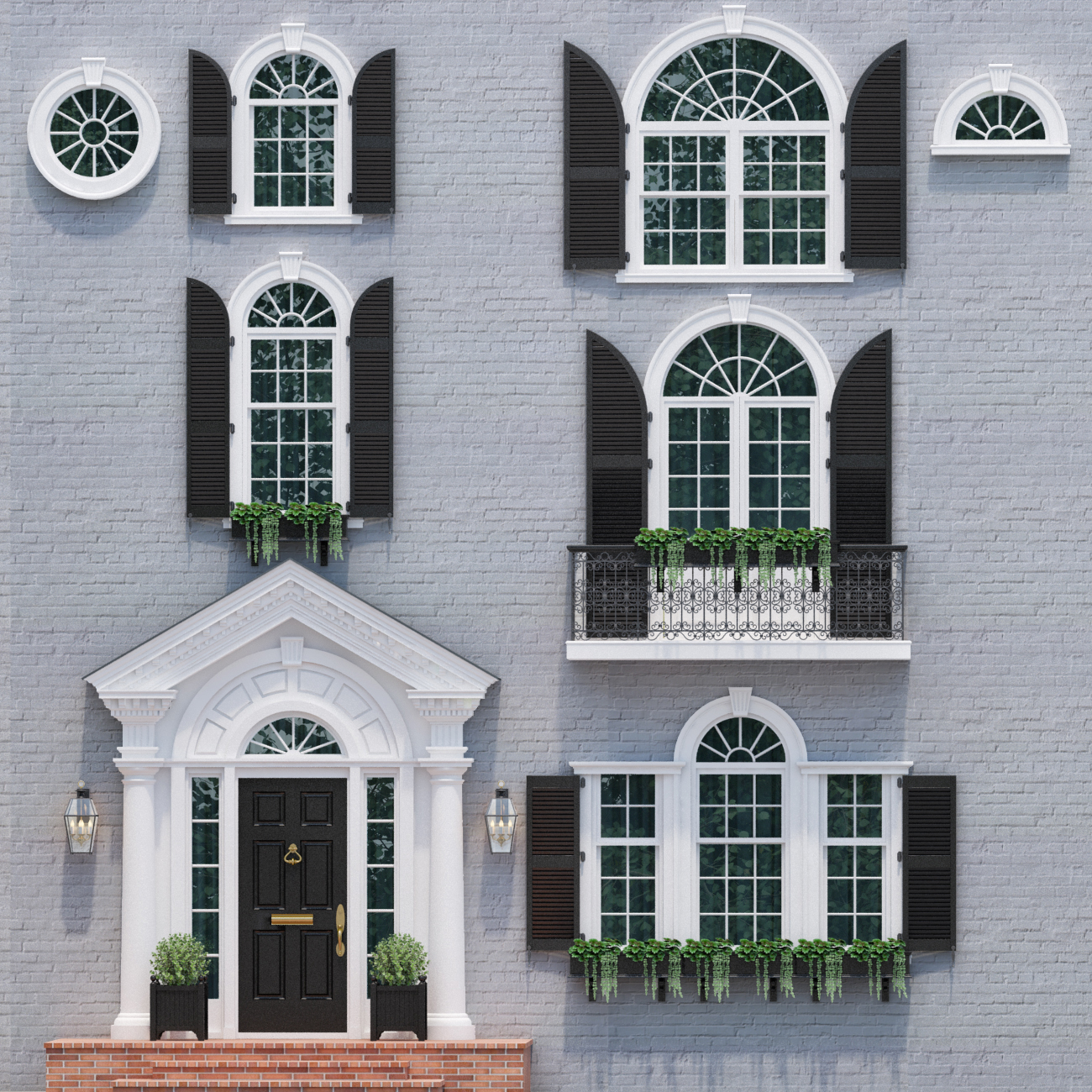 Windows And Doors In The Style Of Modern Classics 3 3d Model