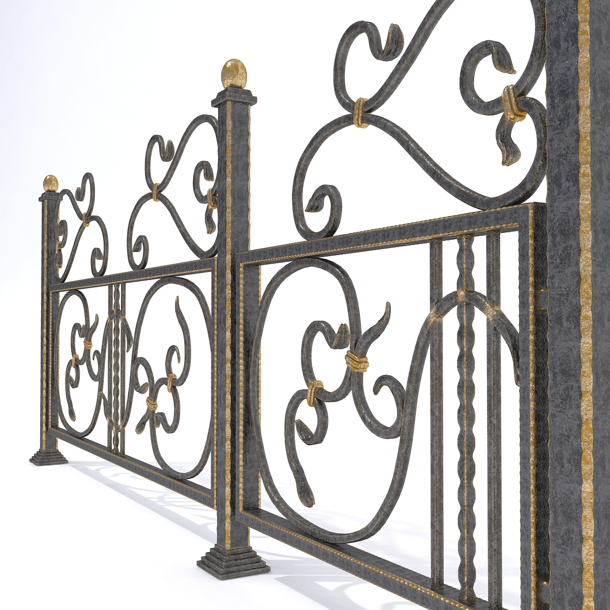 3D Wrought Iron Fence TurboSquid 1152404