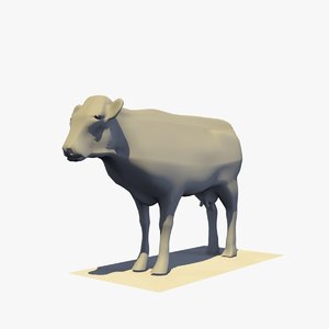3D model realistic base mesh cow