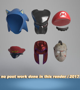3D model helmets masks