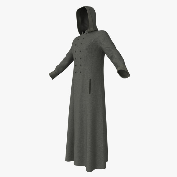 メンズグレーロングコート3dモデル Turbosquid 1152794