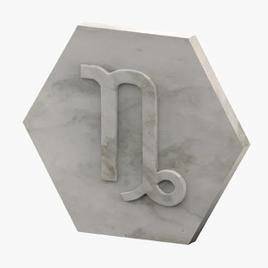 3D marble capricorn