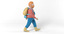 3D model rigged backpacker character human