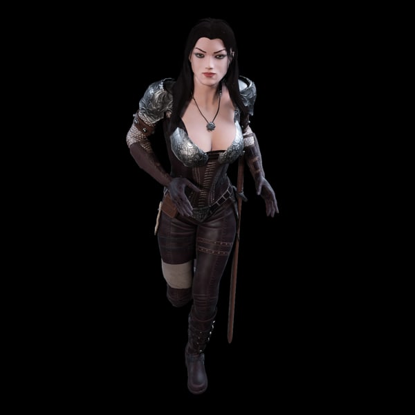 3d Female Warrior Model Turbosquid 1153538