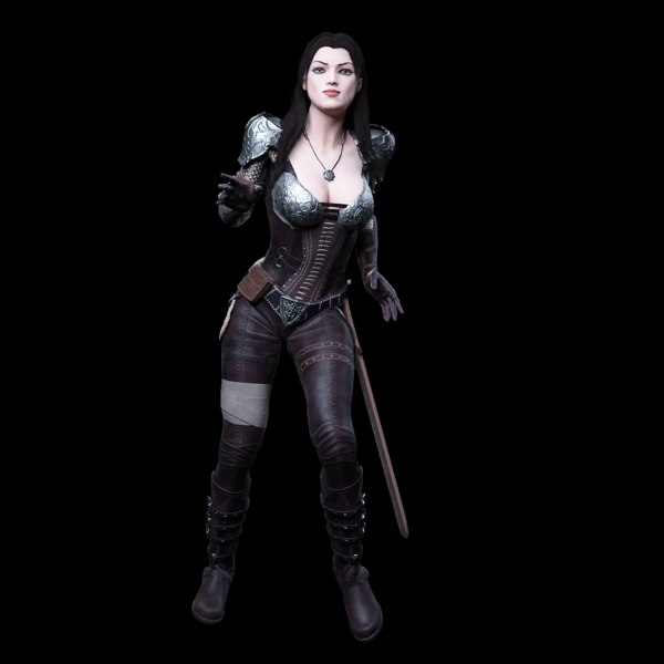 3d Female Warrior Model Turbosquid 1153538