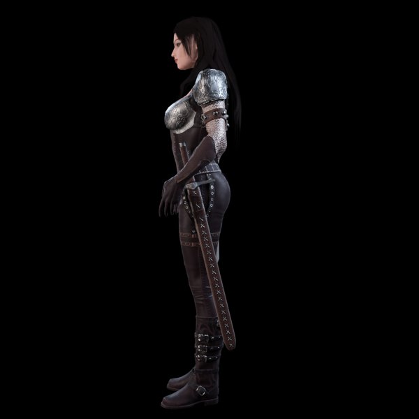 3d Female Warrior Model Turbosquid 1153538