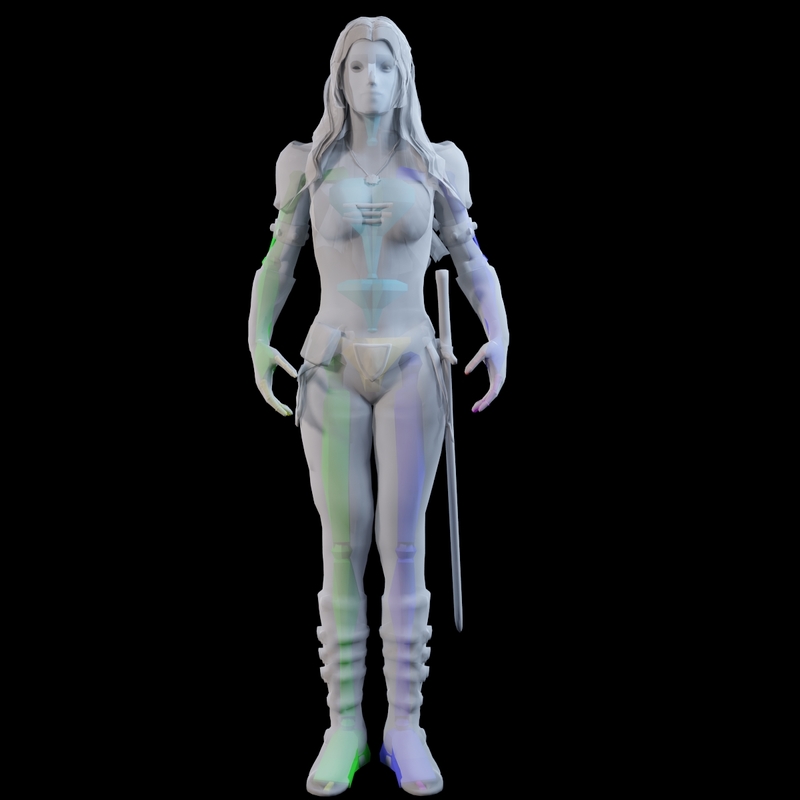 3d Female Warrior Model Turbosquid 1153538