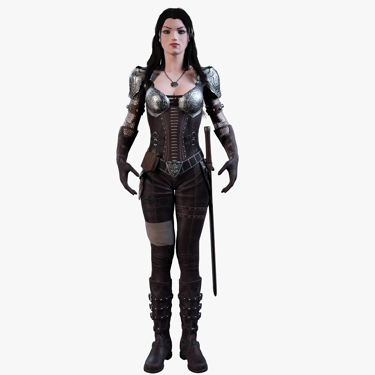 3d Female Warrior Model Turbosquid 1153538