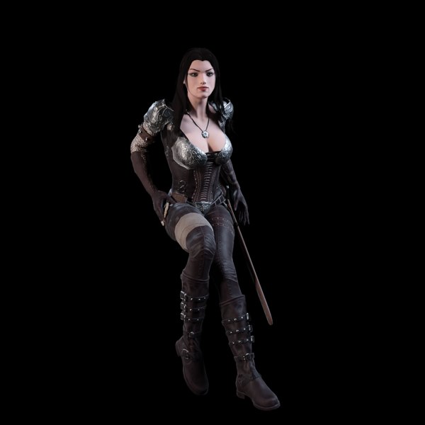 3d Female Warrior Model Turbosquid 1153538