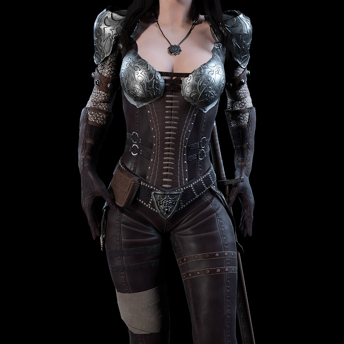 3d Female Warrior Model Turbosquid 1153538