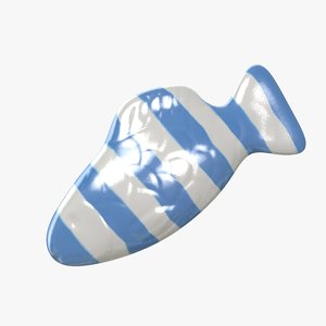 swedish fish blue stripe 3D model