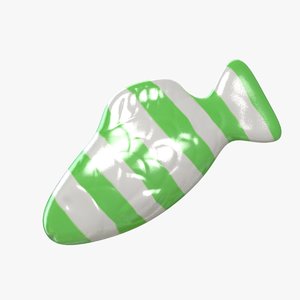 swedish fish green stripe 3D model