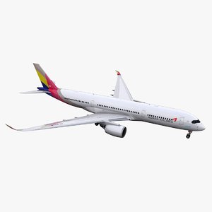 3D a350-900 asiana airlines model