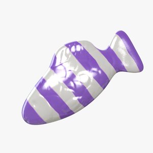 swedish fish purple stripe 3D