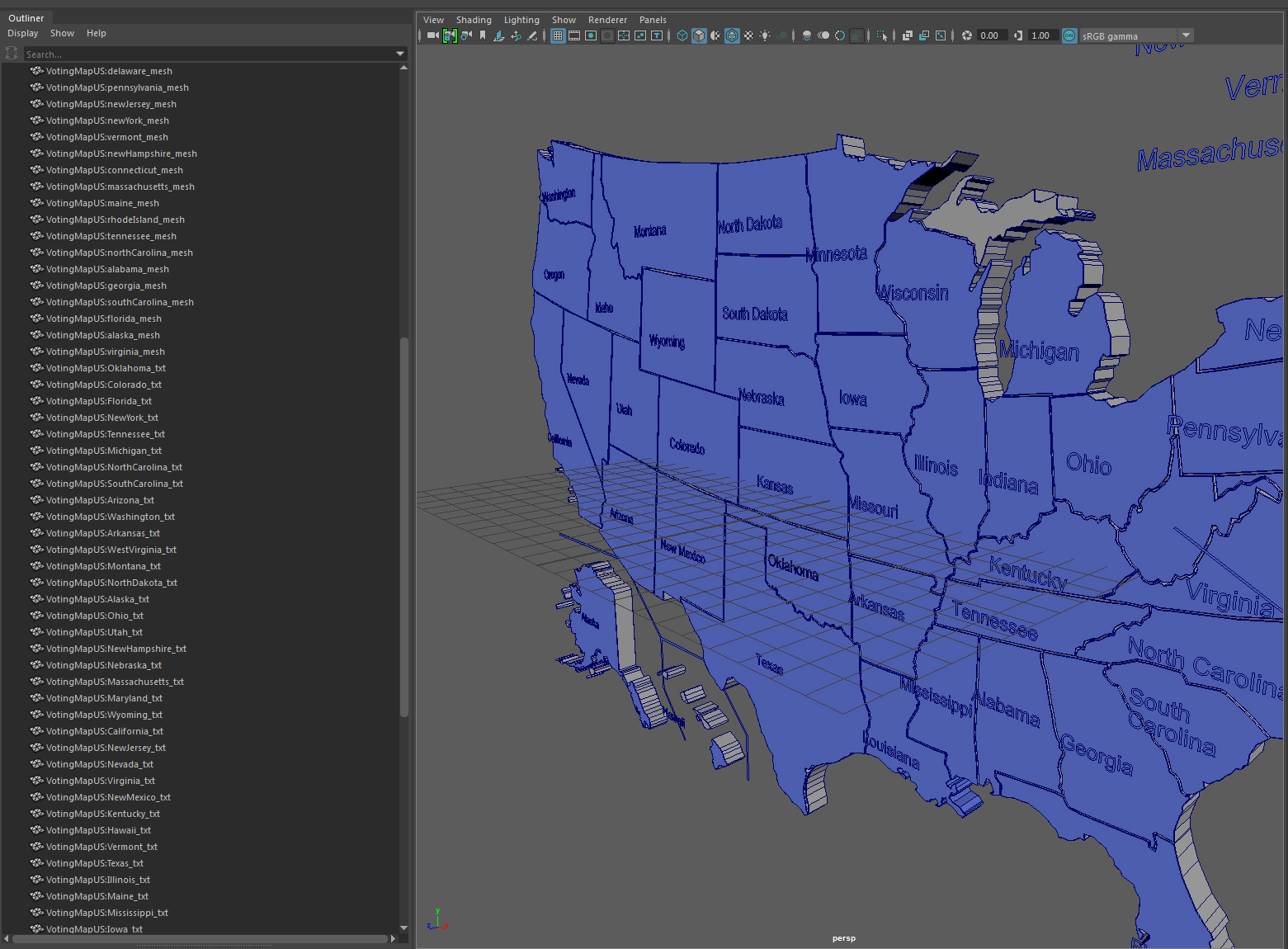 3D States Election Model - TurboSquid 1153571