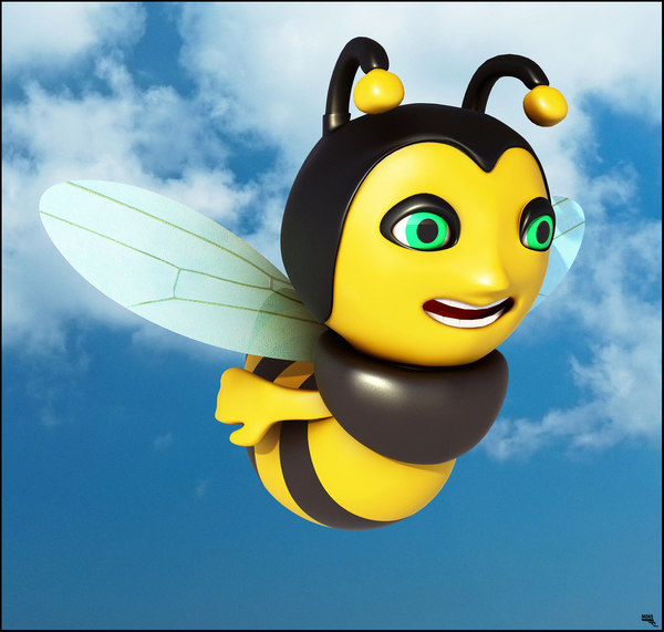 3d model bee toon cartoon