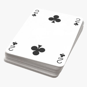 playing cards red deck 3D