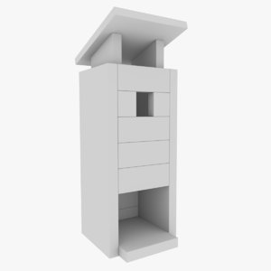 3D model subdivision birdhouse blender