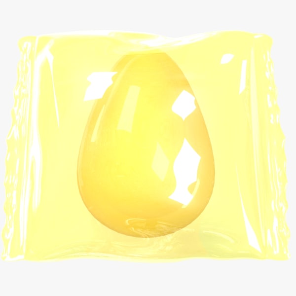 3d wrapped yellow candy model