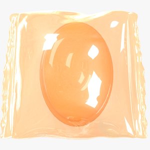 3D wrapped orange candy model