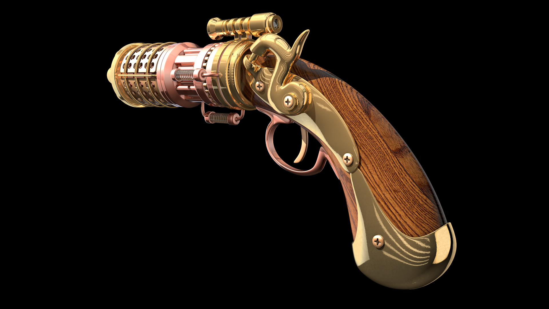 蒸汽朋克枪3d模型