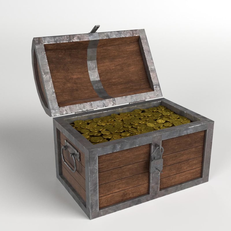 toy treasure chest with coins