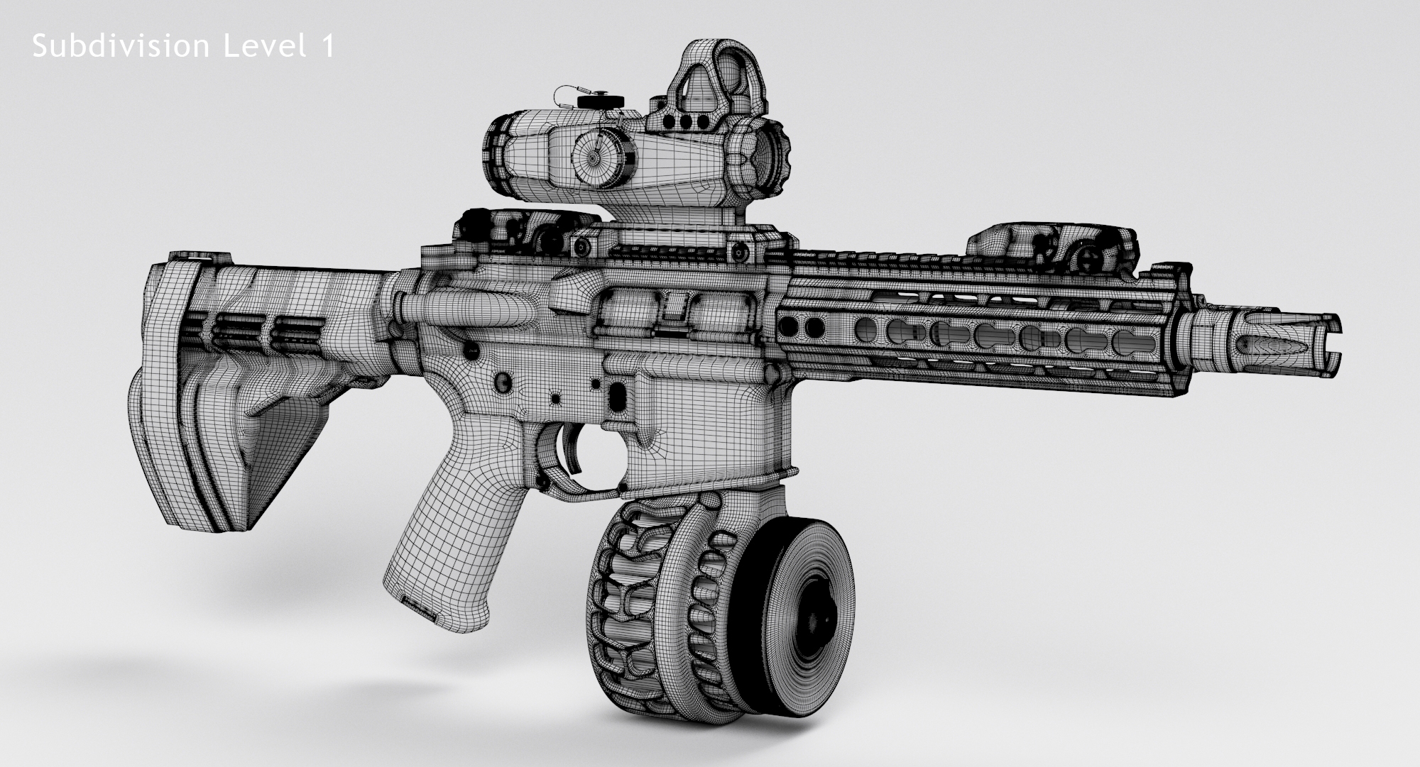 Combat assault rifle 3D model - TurboSquid 1154366