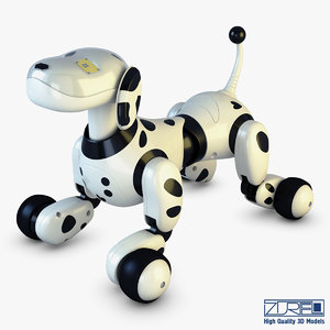 zoomer robot dog dalmatian 3D model