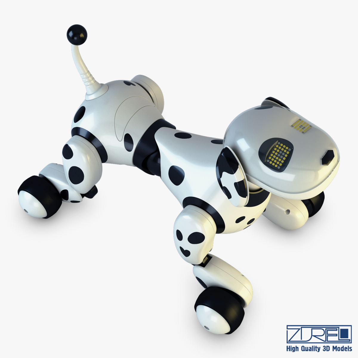 Zoomer robot dog dalmatian 3D model TurboSquid 1154383