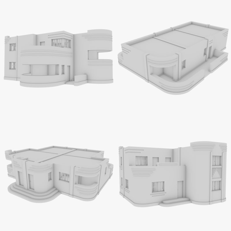 Streamline moderne interior 3D model - TurboSquid 1154527