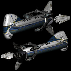 3D model colonial space cruiser