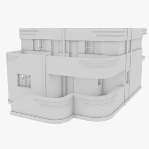 3D streamline moderne home interior